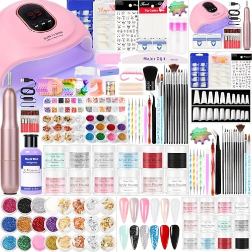 Kit Ongle Acrylique Complet En Gel Avec Lampe Uv 36w,Fraises à électriques,Poudre Acrylique Pour, Beaucoup de décoration manucure,Extensions D'Ongles En Gel