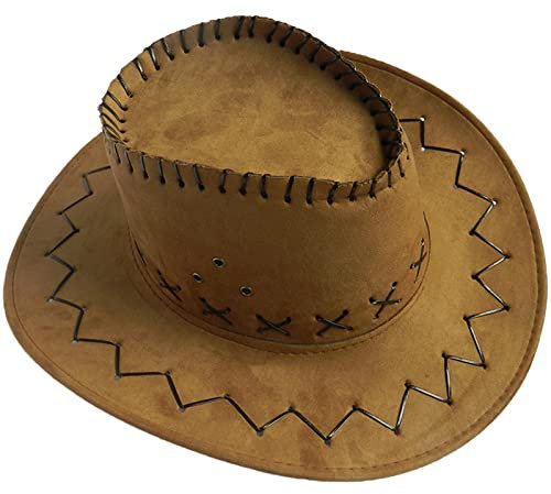 Cowboyhut Cowgirl Hut Strohhut Sonnenhut Sommer Strandhut Westernhut Panama Hut Cowboy Faltbar Krempe Sommerhut für Western Party Kostümsommerhut Herren