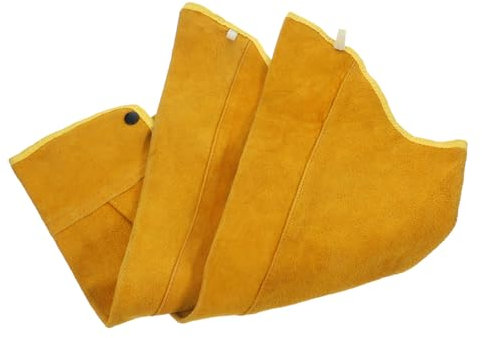 NUOBESTY Mangas Protectoras De Soldadura De Piel De Vacuno Amarillo Manguito Resistente Al Corte Para Soldar Accesorios De Seguridad Para Brazos