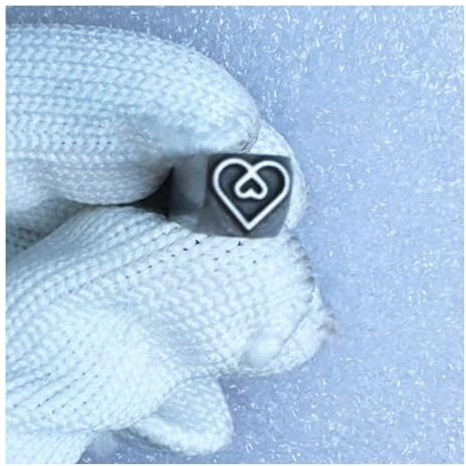 CYHTYM Schlagzahlen Metallstempel mit herzförmigem Muster, 3 mm/5 mm personalisiertes Stempelwerkzeug, verwendet für Schlüssel, Schmuck, Leder(Love5,3mm)