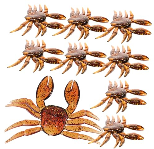 ABOOFAN 20pcs Artificial Crab Fishing Lures PVC Fake Baits Outdoor Sea and Freshwater Soft Bait for Fish Trapping Lightweight Fishing Tool for Enthusiasts