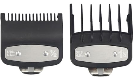 2er-Set Professioneller Haarschneidekamm Mit Führungsschiene, Aufsteckkamm Und Trimmeraufsatz, Kompatibel Mit 1,5 Mm Und 4,5 Mm Haarschneidemaschinen.(2pcs Black A)