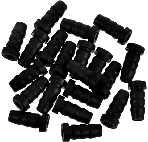 LIFKOME 20 Inserts de Tube pour Roulettes de Chaise et Tabouret, Trou 8mm, Tube Rond 12,7mm, Lot de 20, Noir, Protection du Sol