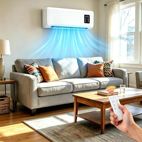 Aire Acondicionado Sin Unidad Exterior, Montado en La Pared, Súper Silencioso con Control Remoto, Fácil Instalación para el Hogar y La Oficina
