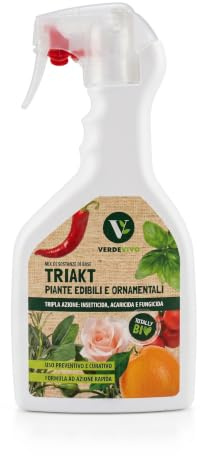 VERDEVIVO TRIAKT Spray Insetticida, Acaricida e Fungicida, Biologico, Estratto di Ortica e Lecitina di Soia, 750 ml