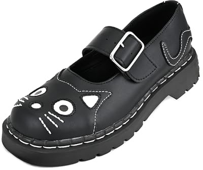 T.U.K. Anarchic Mary Jane Kitty - Chaussures pour Femmes - Couleur TUKskin végétalien Noir - Taille EU40