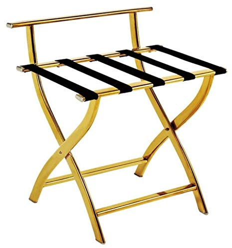RUXMY Armadi Portapacchi, Portapacchi Pieghevole in Acciaio Inossidabile Organizzatore di Staffa per Valigia Portavaligie per Camera da Letto (Colore: Oro)