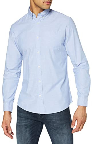 JACK & JONES Herr Oxford Skjorta, Blå, XXL