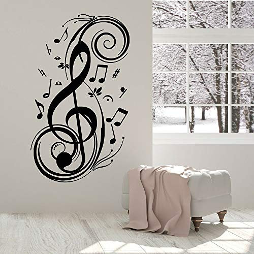 NSRJDSYT Music Note Vinyl Wall Decal Sign Melodious Notes Music School Stickers Mural Musical Wall Door Window Room Home Deco 125x74cm