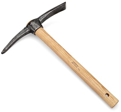 16” Hand Pick Axe - Forged Steel Pickaxe for Digging, Loosening Soil, or Weeding Tool - Dual Headed Adze Garden Hoe and Pick Mattock Digging Tool with Wood Handle by Kings County Tools