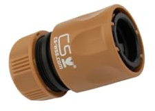 CS Schnellverbinder 1/2 Zoll für die Gartenbewässerung mit CS Perlschlauch/Gartenschlauch/Schwitzschlauch/Bewässerungsschlauch (Schnellschlauchstück, Braun/Schwarz)