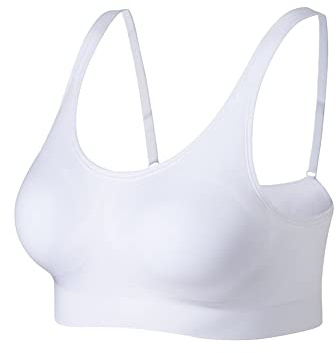 Lemef Non Wired Bras for Women Comfort Wireless Bras Seamless Wirefree Bras Full-Coverage 1*White, 2XL