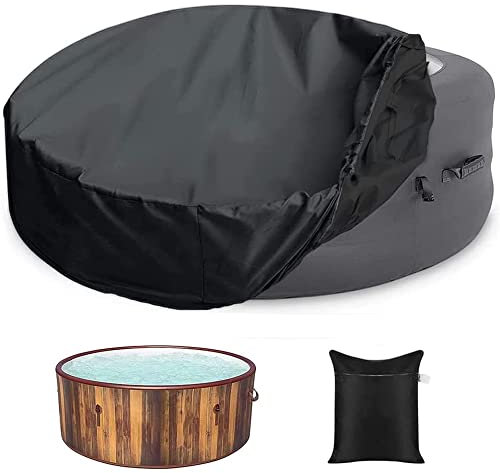 BOSKING Housse de protection pour jacuzzi, imperméable, robuste, portable, ronde, gonflable, pour baignoire, piscine (225 x 94 cm)