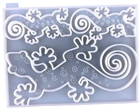 EXCEART Molde De Silicona Para Colgantes De Animales Gecko Y Caballito De Mar Molde Diy Para Decoración De Pared Manualidades Con Resina Epoxi Y Materiales De Fundición