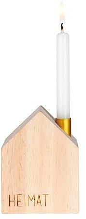 Räder Kerzenhalter W0724 Glückslichthaus 6,5x6,5x8,5cm Gold Rubberwood Tischplatte Alltag