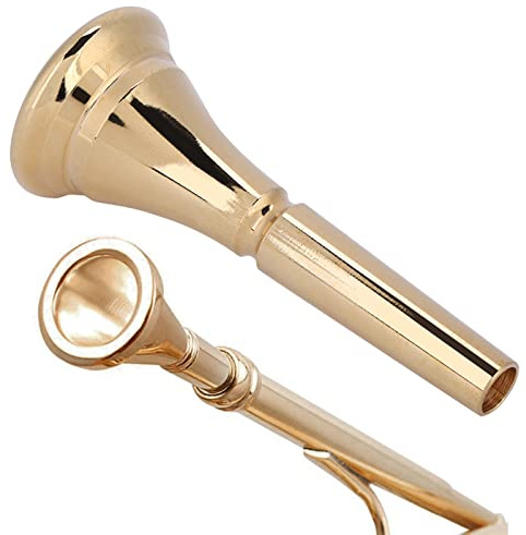 Natudeco Trompetenmundstück Messing Trompete Mundstück für Goldmessing Blasinstrumentenmundstück Übungsmundstück Universal Trompeteninstrumente für Anfängern und professionellen