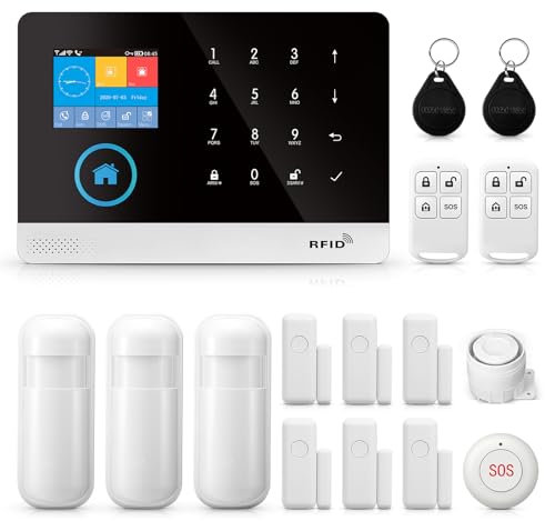 LWOHSI Wireless Home Security Alarm System with Motion Sensor, App Notifications, Door/Window Sensor, Siren, Alexa Compatible, No Monthly Fee