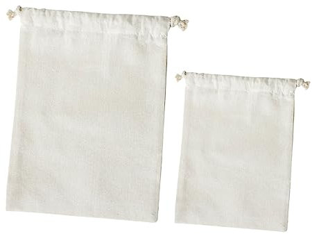 ABOOFAN Paquet De Rangement à Cordon pour Farine Et Riz, Lot De 2, en Coton Et Lin Naturel, Réutilisable Et Écologique, Usage Quotidien Cuisine