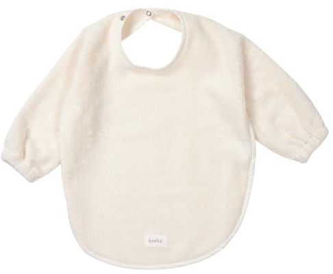 Koeka Armellätzchen - Für Baby Und Kleinkinder - Lätzchen Mit Ärmeln - Schlabberlatz - Dijon - Frottee Aus Bio-baumwolle - Schlaufenfestes Frottee - Weiß - Einheitsgröße