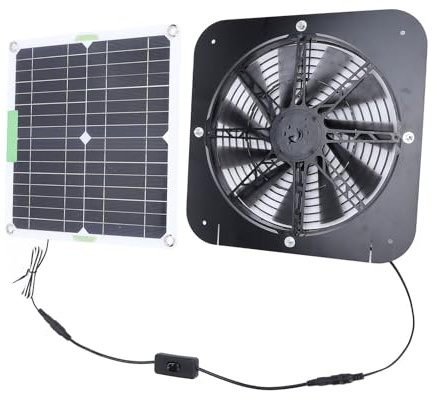 Zunate Solar Abluftventilator, Monokristallines Silizium, 100 W, Solar Dachbodenventilator, Solarbetriebener Dach Abluftventilator, 13,5 Zoll Solar Ventilator für Draußen, Schuppen,