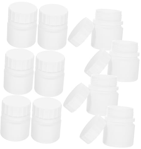 CIYODO 12 Stück Hdpe Leere Pillenflasche 30ml Wiederbefüllbare Verschlussflasche mit Schraubverschluss Auslaufsicher für Medikamentenaufbewahrung | Leichte Ausführung, 12 Stück, Kompakte Form, Leere Behälter für Nachfüllung und Portionierung