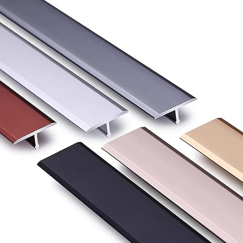 GSKDZG Flacher Boden Übergangsleiste T-Form Übergangsprofil Abdeckleiste Bodenlücke Flacher Trennstreifen Breite 15mm 20mm 33mm 40mm Übergangsschiene Metall(Rose Gold,15mm)