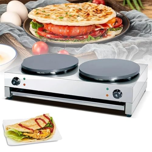 XNXYSMKJ Machine à crêpes Commerciale de 16 Pouces, Grille-Pain à crêpes à Double tête, Thermostat réglable de 50 à 300 °C