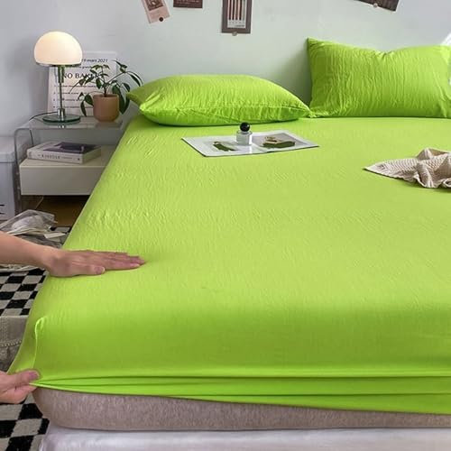 Daesar Spannbettlaken 180x200CM Boxspringbett, Spannleintuch Mikrofaser Einfarbig Spannbettlaken Topper rutschfest Grün-1 Stück, ohne Kissenbezüge
