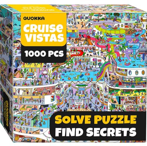QUOKKA 1000 Piece Jigsaw Puzzle for Adults Cruise Vistas – Premium Box Packaging with Extra Fun Challenges - Stunning Scenic Animal Puzzle - Perfect for Relaxation - Creativity & Gift Giving