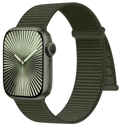 Ynitec Nylon sportarmband kompatibelt med Apple Watch armband 44 mm, 45 mm, 46 mm, 49 mm, 38 mm, 40 mm, 41 mm, 42 mm, flätat mjukt och ventilerande armband för iWatch Series 10 9 8 7 6 5 4 3 2 1 SE