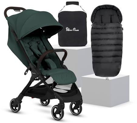 Silver Cross Clic 2 Stroller, Travel Bag & Footmuff, Birth to 22kg, Conifer