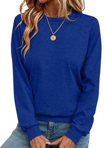 Onsoyours Pullover Damen Herbst Elegant Rundhals Langarm Sweatshirt Casual Oberteile Tops