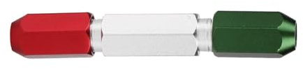 Mango de calibre de pasador de aleación de aluminio de doble extremo, mango pasa-no pasa para herramientas de medición de precisión, rango de sujeción de 0,3 a 16 mm (1-2 mm)