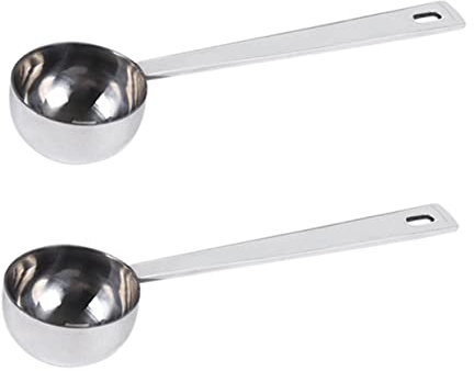 HOLIDYOYO 2piezas Cucharas Medidoras Inoxidable Cucharas Para Café y De Leche Mango y Para