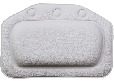 1 Waterproof Bath Cushion for Head and Neck, Bath Pillow, Soft PVC Material, 21 * 31 Cm, White, with Strong Suction Cups and Anti-Slip Texture, Ideal for Home Bathtubs and Spa Environments