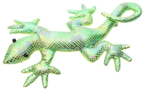 LK Trend & Style Sanddjur Gecko XXL handsmickrare, 27 x 16 cm, flerfärgad skimrande med fjällmönster, dekorativt tillbehör (grön)