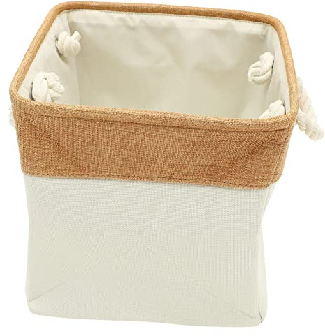 PartyKindom Cesto Porta Biancheria Grande Quadrato in Lino Resistente Con Manici Per Trasporto Contenitore Multiuso Per Abiti Sporchi Giochi e Libri Basket Capiente Per Organizzazione Casa