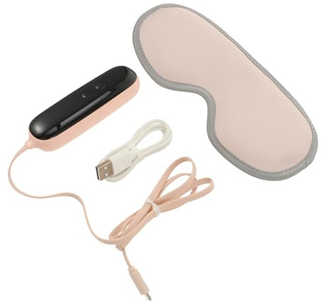 Didiseaon Máscara de Ojos Recargable Masajeador Multifuncional, Cubierta Térmica de Cuero y Algodón para Aliviar Fatiga y Uso en Casa u Oficina