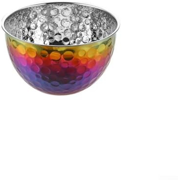 Ensaladera redonda de acero inoxidable para uso doméstico con textura para un lavado eficiente de verduras, batir y mezclar huevos, y fácil de mantener (color 26 cm)