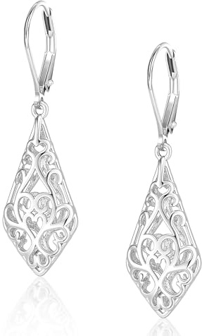 ALEXCRAFT Sterling Silber 925 Ohrringe Hängend 14K Vergoldet Ohrhänger | Hypoallergen Ohrringe Hängend Leicht Mode Boho Elegant Ohrhänger Hohle Filigrane Wassertropfen Anhängerohrringe Damen Frauen
