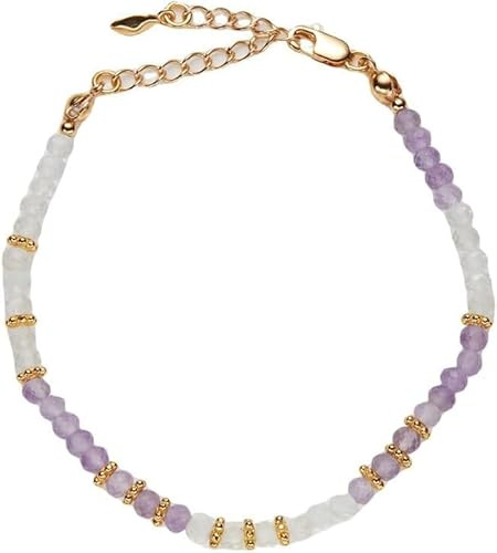 Silverhalsband för kvinnor S925 Sterling Bead Naturlig Ametist Vit Kristallpärlor Smycken Sommarstrand För Kvinnor Flickor
