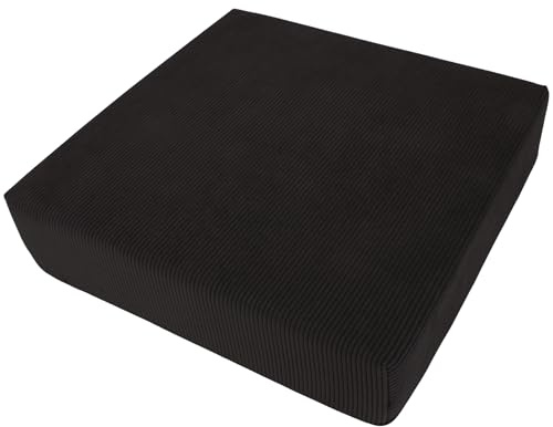 Alphadeco Premium Line Arivia - Sitzkissen - Hochwertiger Möbelstoff - Kaltschaum - Waschbar - Aufstehhilfe - Bodenkissen (Schwarz, 40x40x10)