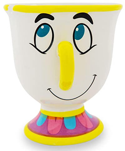 Silver Buffalo Tazza da tè in ceramica scolpita in 3D con chip Disney La Bella e la Bestia, 590 ml