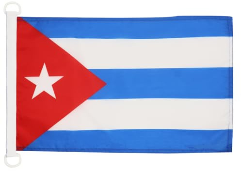 AZ FLAG Bandiera Nautica Cuba 45x30 cm Poliestere Mesh Anelli Plastica | Uso esterno e nautico bandiera nautica cubana resistente alle intemperie con doppie cuciture e bordi rinforzati