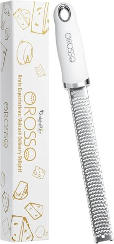 Orosso Grater, Cheese Grater, Grater, Cheese Grinder, Parmesan Cheese Ginger, Garlic Zester Grater (White)