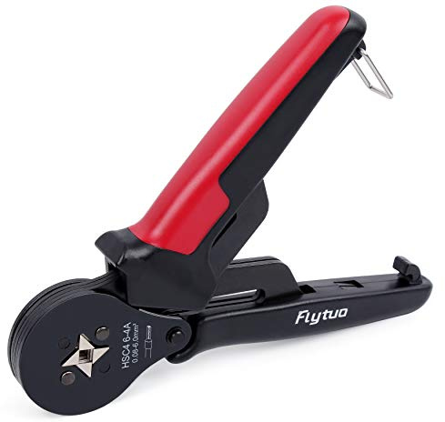Flytuo Wire Ferrule Crimping Tool for AWG28-10, Mini HSC4 6-4A Self-Adjustable Ratchet Crimper for Wire Terminals Cables End-Sleeves