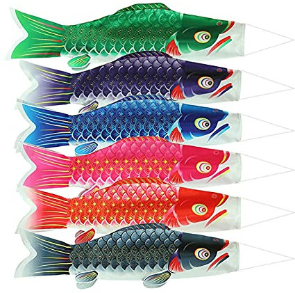 Gartenwetterfahne 50/70/100 cm Karpfendrachen Windsack Streamer Fischflagge Drachen Mehrfarbiger Fisch Windsack Karpfenwindsack Flagge Geschenke Hofdekoration (Color : Green, Size : 70cm Length)