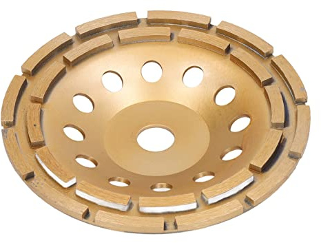 Disco Abrasivo a Tazza Diamantato 230 mm, Doppia Corona per Levigatura di Superfici in Marmo Granito Cemento, Alta Efficienza di Taglio su Pietra e Calcestruzzo