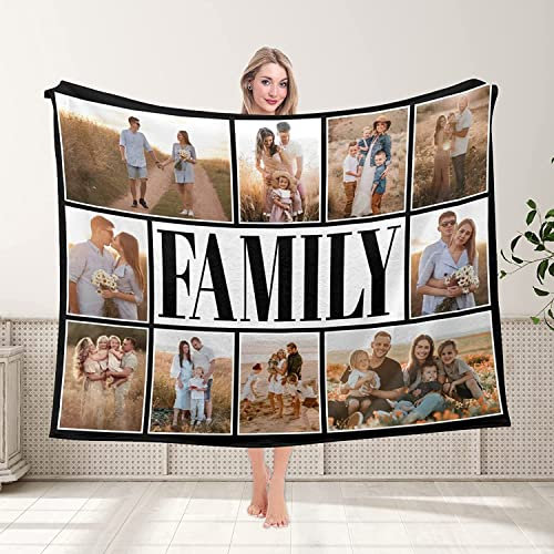 Personalisierte Decke Fotodecke mit Foto & Text | Super Weiche Fleecedecke | Kuscheldecke Personalisiert Geschenke für Geburtstage Jahrestag Weihnachten Halloween für Familie Freunde Kinder (style 4)