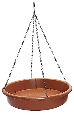 Baoblaze Vogeltränke mit Metallhaken, hängendem Vogelbad und Kette, Vogelwasserschale, Vogelfutterstation für Baumpapageien auf der Terrasse im Freien
